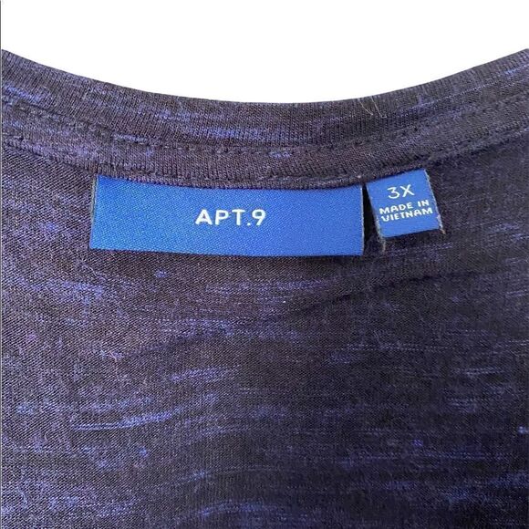 Apt9 women’s plus size space dyed front studded short sleeve top - Picture 4 of 4